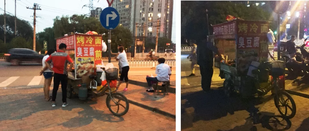 不分黑夜白日流浪在街头的小吃摊