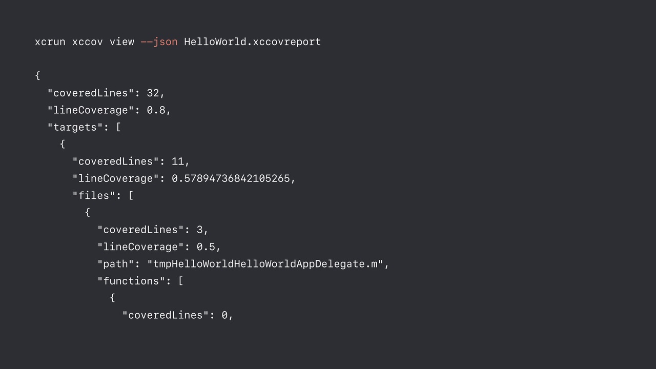 JSON 格式输出测试覆盖率