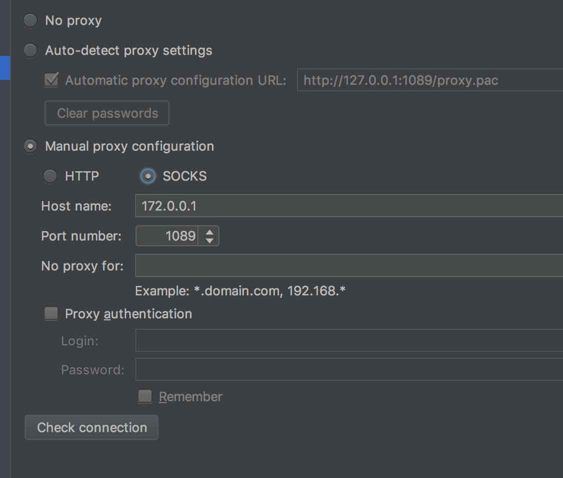 mac 和 android studio 命令行走 shadowsocks 代理 - 小專欄