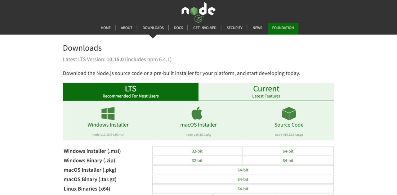 Node.js下载